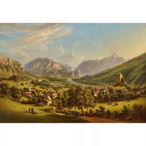 Blick übers Domleschg mit Piz Beverin