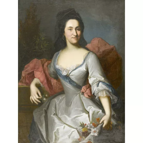 Johann Rudolf Daelliker — Bildnis einer Dame mit Blumenstrauss.