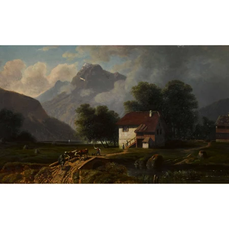 Gebirgstal mit Kuhherde
