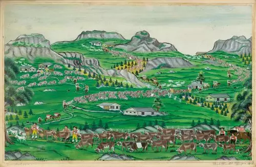 KNECHTLI, JOHANN ULRICH — Driving the Cattle up to the Mountain Pastures. 1898. — Koller Auktionen