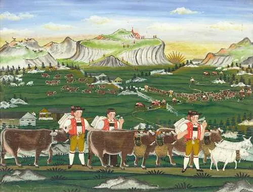 Johann Ulrich Knechtli — Ascending the mountains with livestock.