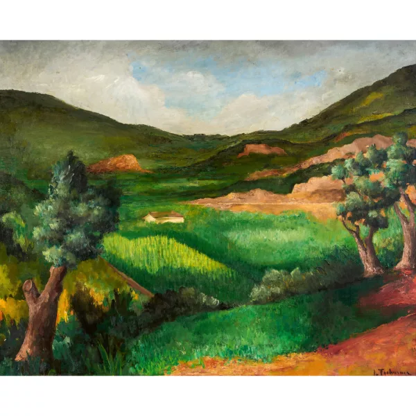 Johann von Tscharner — "Walliser Landschaft bei Sierre".