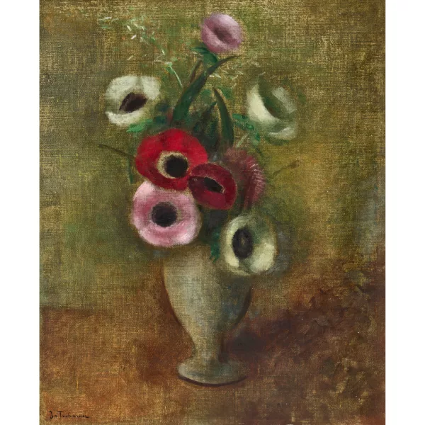 Johann von Tscharner — Anemonen in weisser Vase.