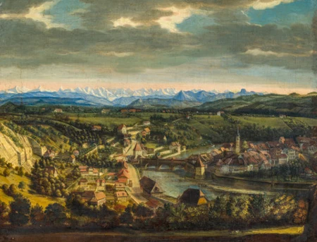 Bern, Ansicht der unteren Stadt von Norden, um 1690