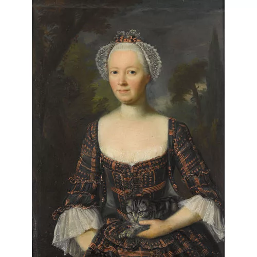 Johannes Dünz — Bildnis einer Dame mit Katze.