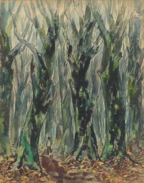 JOHANNES ITTEN — Im Wald. "Krefelder Stadtwald". 1935. — Koller Auktionen