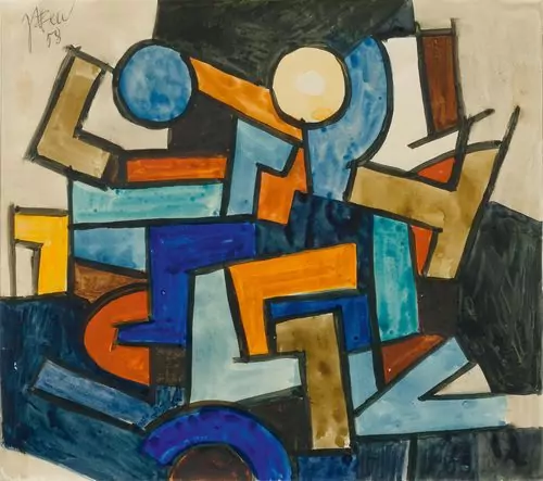 ITTEN, JOHANNES — Geometric composition. 1958. — Koller Auktionen