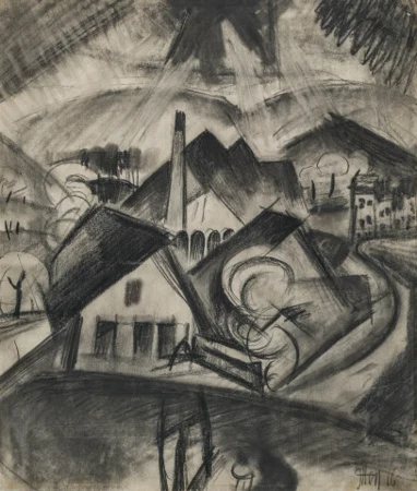 Häuser im Frühling, 1916