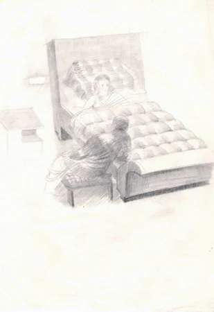 Am Krankenbett, Um 1921.