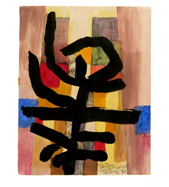 Johannes Itten — Zeichen auf Rot-Orange-Gelb-Blau (Grosse Komposition) — Galerie Kornfeld