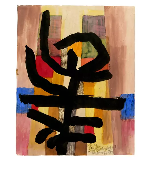 Johannes Itten — Zeichen auf Rot-Orange-Gelb-Blau (Grosse Komposition) — Galerie Kornfeld