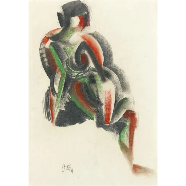 Johannes Itten — SITZENDE FRAUSITTING WOMAN