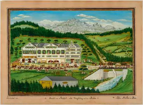 JOHANNES MÜLLER — Wirtschaft zum Rossfall mit Säntis. 1888. — Koller Auktionen