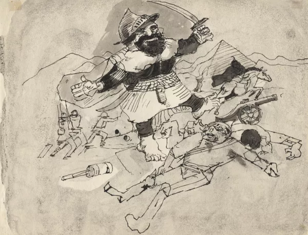 Johannes Robert Schürch — Bärtiger mit Säbel