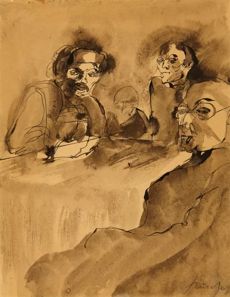 Johannes Robert Schürch — Vier Männer am Tisch