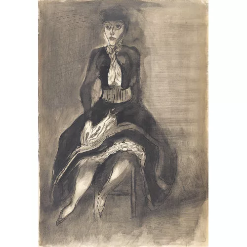 Johannes Robert Schürch — "Portrait von Erika Leukugler vor dem Kostümball".
