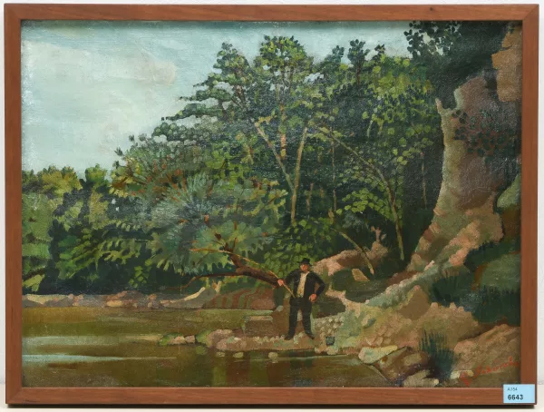 Johannes Robert Schürch — Angler am Fluss