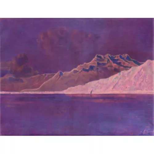 Johannes Robert Schürch — Der Genfersee mit den Dents du Midi.