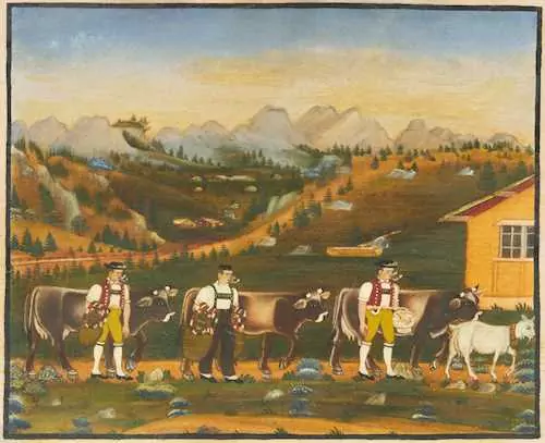 JOHANNES ZÜLLE — Descent from the mountains with livestock. — Koller Auktionen