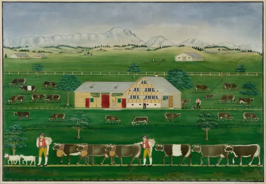 Johannes Zülle — Alpfahrt vor weiter Landschaft