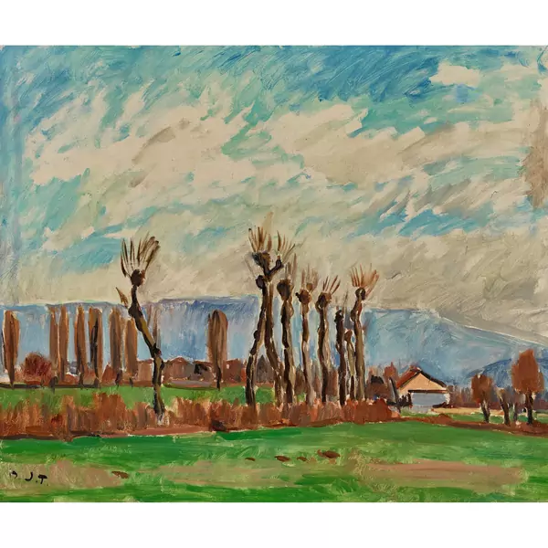 "Paysage genevois au printemps"