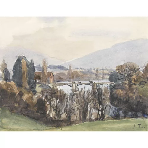 John Torcapel — Landschaftspartie mit Brücke.