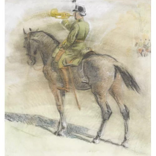 Josef Clemens Kaufmann — Kavallerist mit Trompete und Säbel.