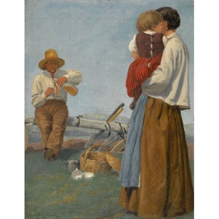 Rastende Bauernfamilie