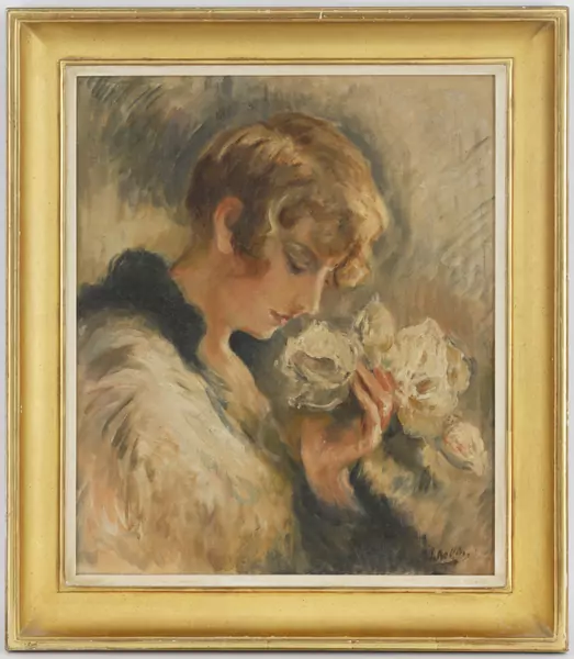 Joseph Beilin — Jeune femme aux roses — Piguet Hôtel des Ventes