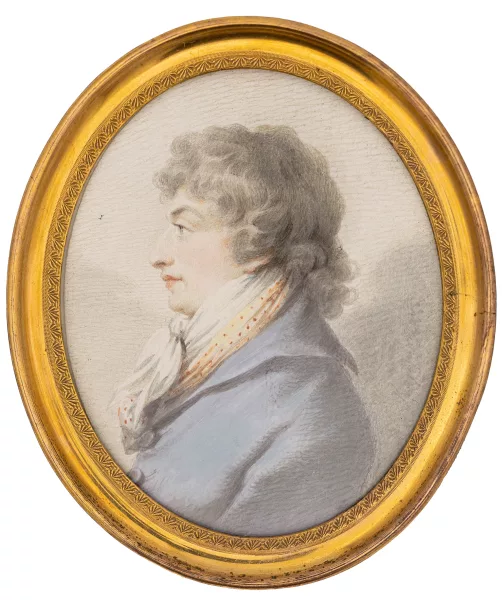 Joseph Damien Kappeler — Portrait eines Gentleman im Profil, mit Halstuch