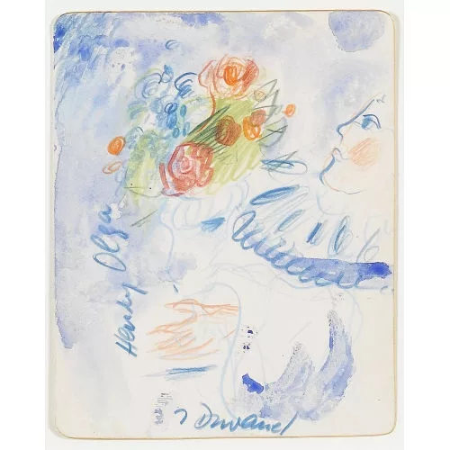 Joseph Edward Duvanel — Blumenstrauss und Kopf.