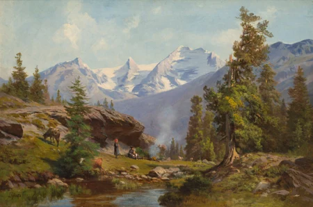 Paysage de montagne animé