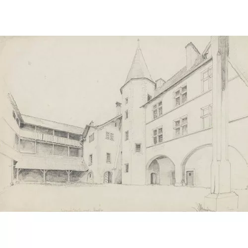 Joseph Reichlen — Innenhof mit Turm und Loggien.