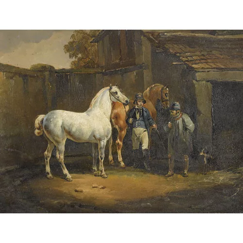 Joseph Volmar — Pferde im Hof.