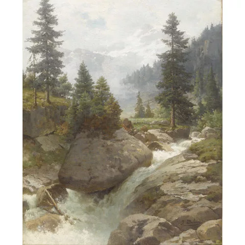 Jost Muheim — Bergbach in den Alpen.