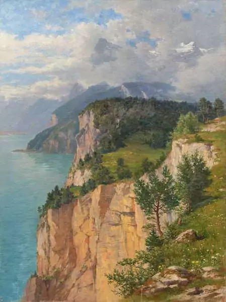 JOST MUHEIM — Lake Lucerne with Urirotstock. 1894. — Koller Auktionen