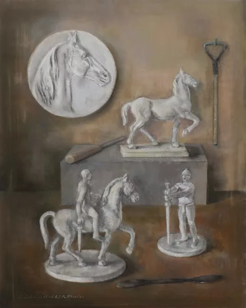 Judith Schmied-L'Eplattenier — Nature morte aux plâtres de l'atelier de Frédéric SCHMIED (1893-1972)