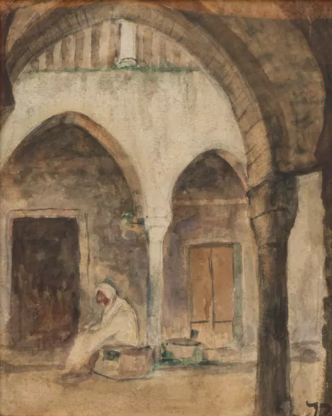 Jules BLANCPAIN (1860-1914), 'Ruelle au Maghreb', aquarelle sur carton — DognyAuction