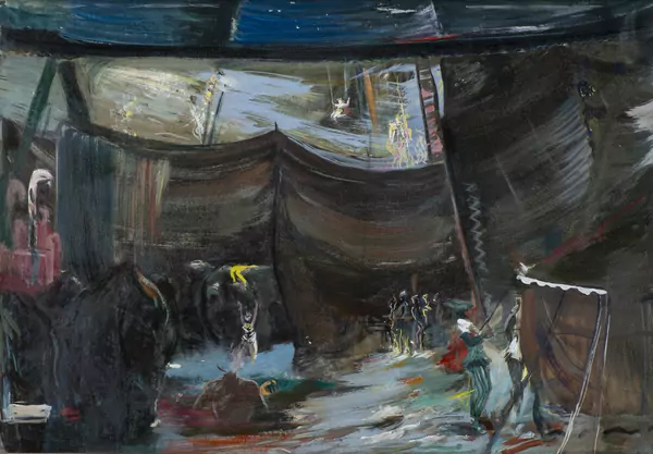 Jules BLANCPAIN (1860-1914), 'Scène de cirque', huile sur carton — DognyAuction