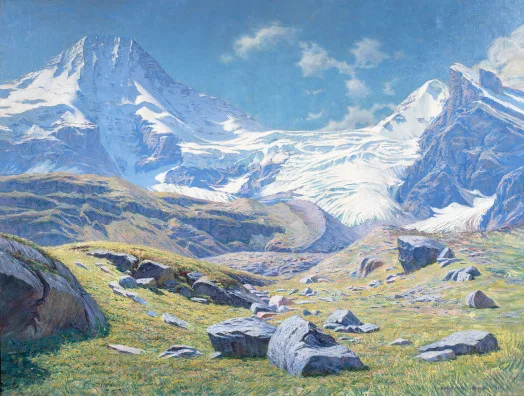 Jules Blancpain — Paysage alpin avec le Breithorn, Tschingelhorn et Breithorngletscher, 1902