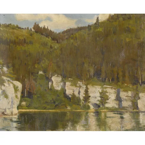 Jules Courvoisier — Flusslandschaft im Herbst.