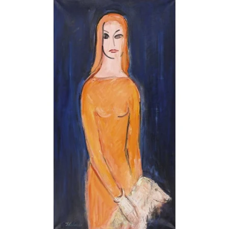 "Jeune femme avec chien"