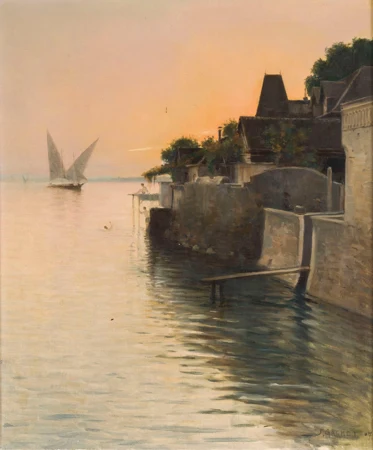 La plage de Nyon au couchant