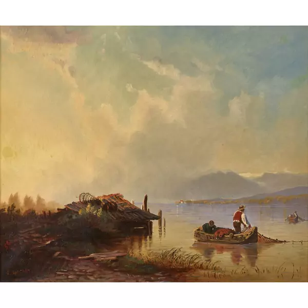 Seeufer mit Fischern