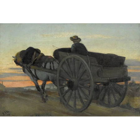 Abendstimmung mit Fuhrwerk