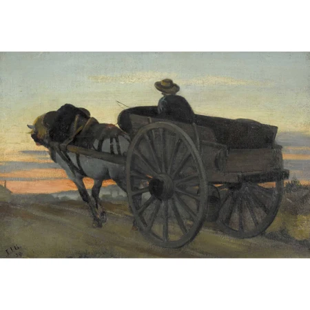 Abendstimmung mit Fuhrwerk