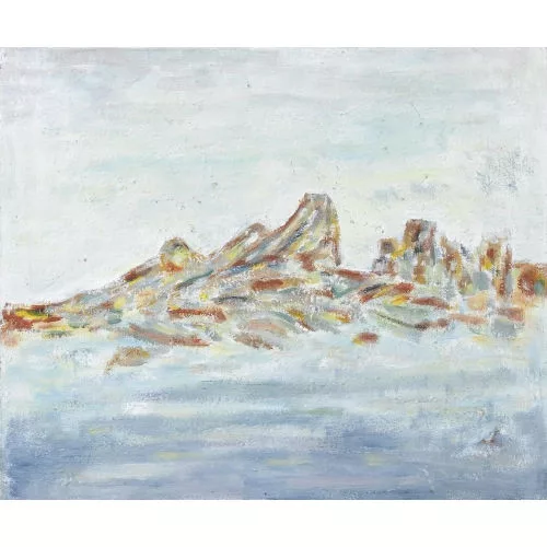 Julien Dinou — Gebirgsansicht über Nebelfeld.