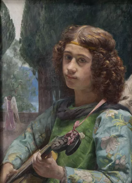 Julien RENEVIER (1847-1907), Portrait symboliste, huile sur toile — DognyAuction