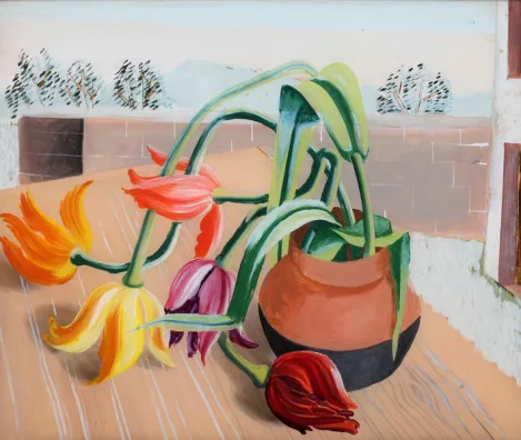 Julius Bissier — Stillleben mit Tulpen, 1934