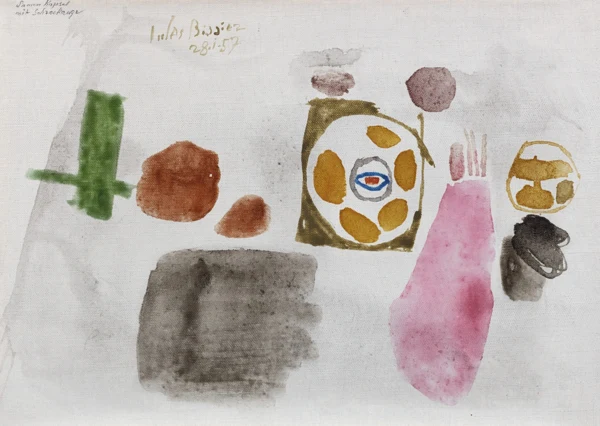 Julius Bissier — Samenkapsel mit Schreckauge 28.I.57 B